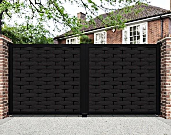 Fabulous Weave Swing Gate Metal Driveway Gate _ Canadian Crafted Excellence_GG-004