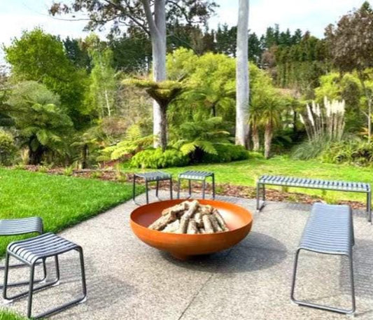 Graceful 47"-59" In _Huge, Deep, Thick Fire pit _Heavy Duty Corten Weathered Steel _ Custom Canadian Product _ MF-FP-003