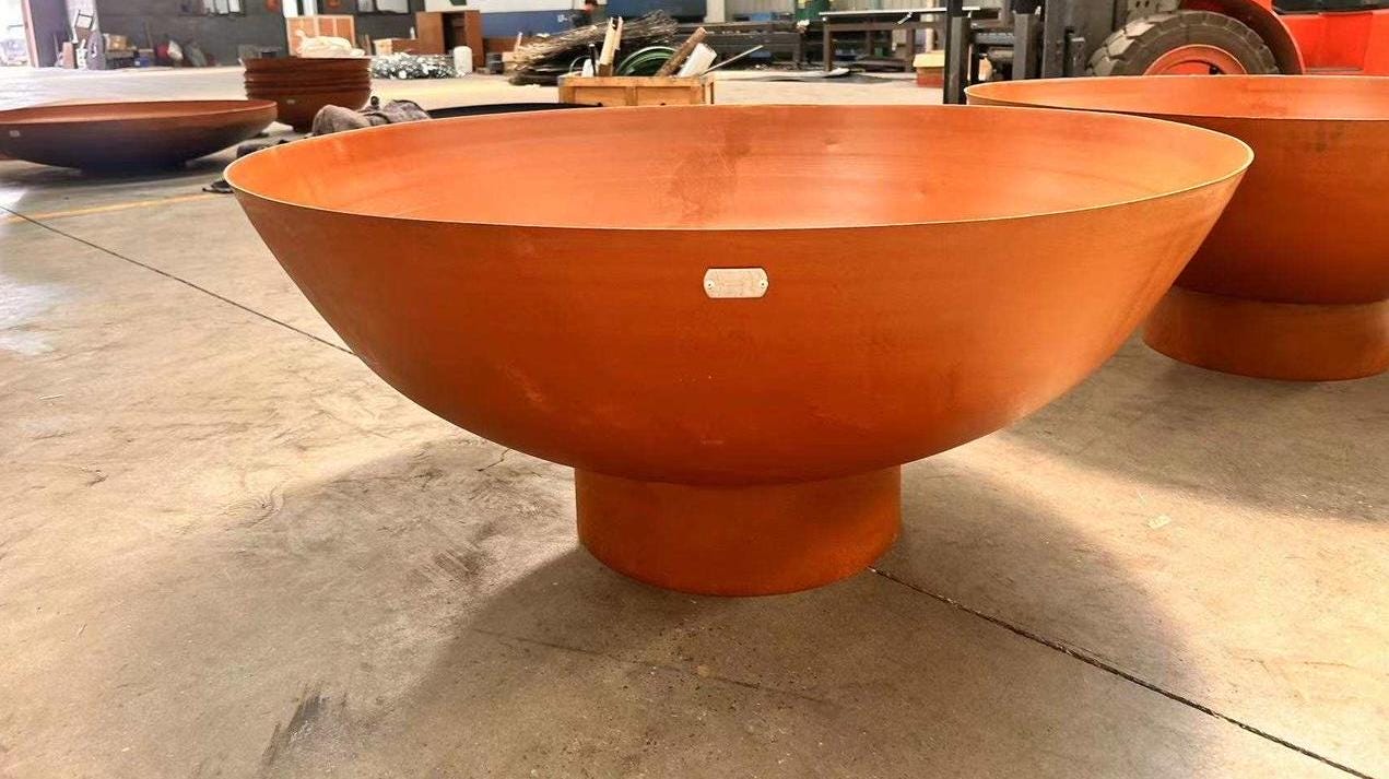 Mature 47'' inches Huge, Deep, Thick Fire pit _Heavy Duty Corten Weathered Steel _ Custom Canadian Product _ MF-FP-002