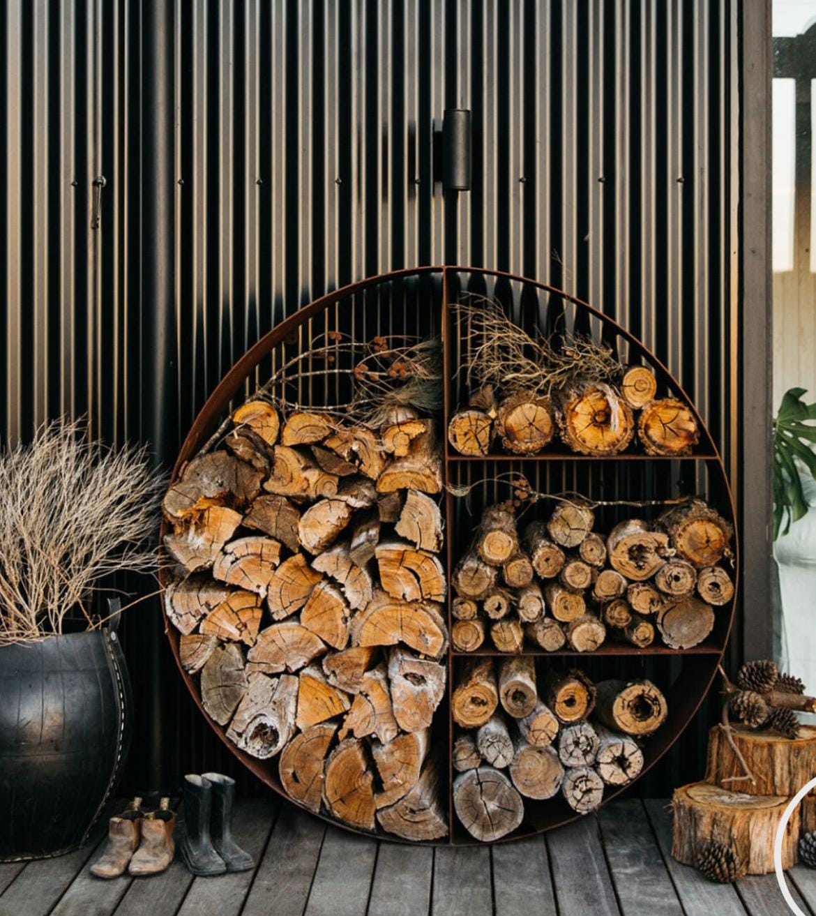 Wood Log Stacker 40'' - 56''- Firewood Rack - Indoor & Outdoor - MF-WR-001