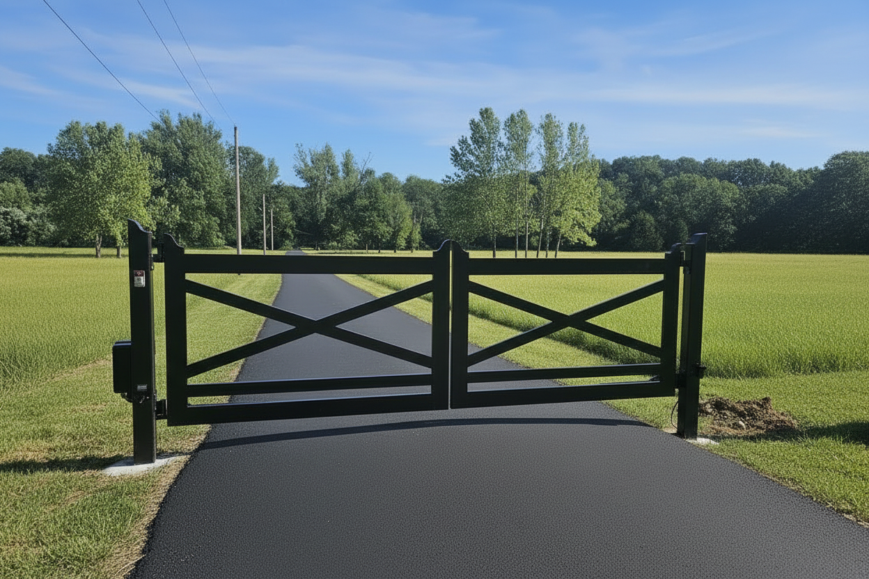 Farm Style _ Metal Driveway Gate _ Canadian Crafted Excellence_GG-021