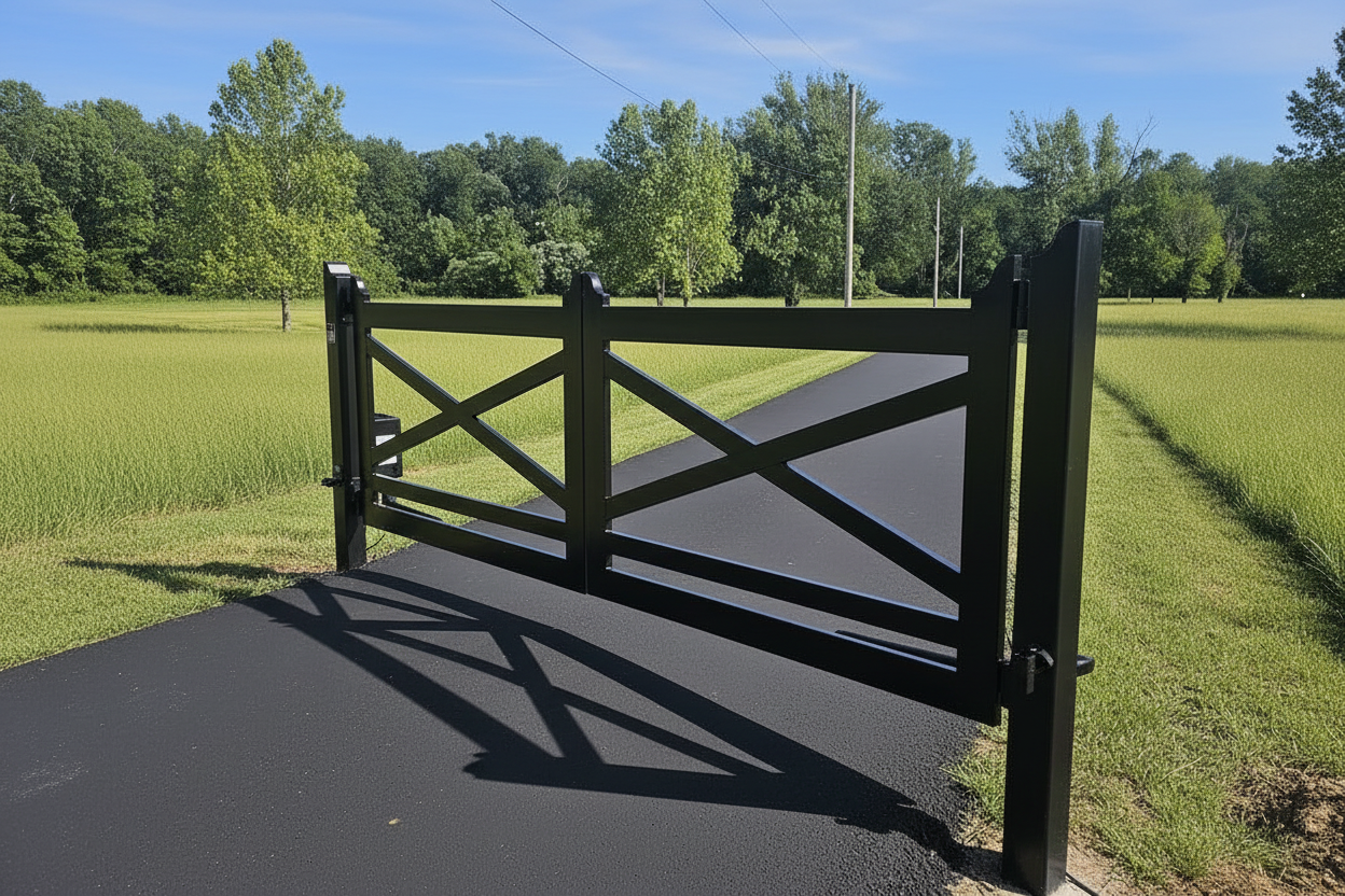 Farm Style _ Metal Driveway Gate _ Canadian Crafted Excellence_GG-021