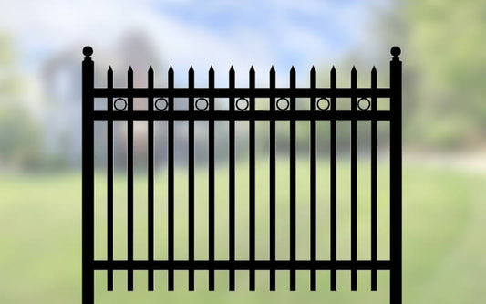 Steel Fence Panel with Rings 10ft Post – 6ft H × 8ft W _ FPT_013