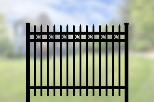 Steel Fence Panel with Rings 10ft Post – 6ft H × 8ft W _ FPT_013