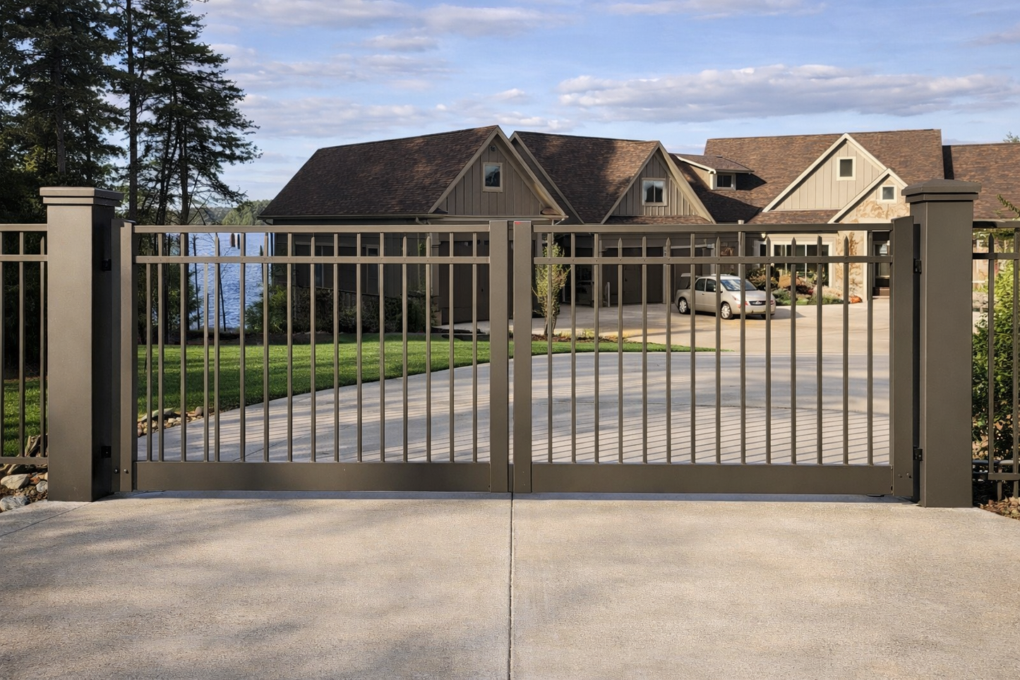 Smooth Heavy duty Style Metal Driveway Gate _ Canadian Crafted Excellence_GG-075