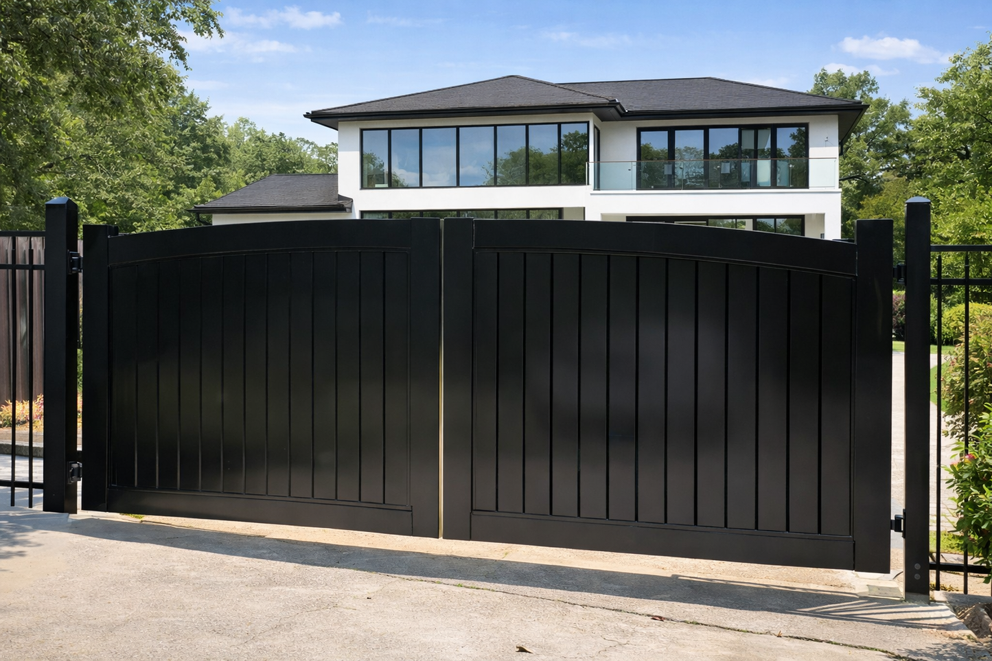 Solid Privacy Steel Style Heavy Duty Metal Driveway Gate _ Canadian Crafted Excellence _ GG-078