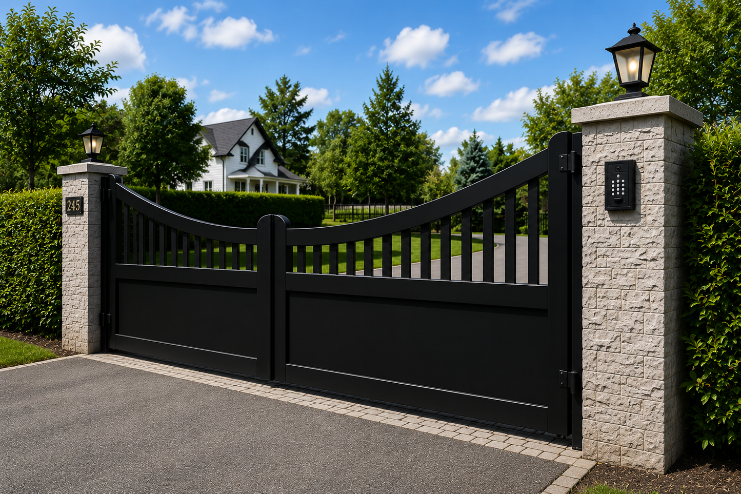 Stylish Heavy Duty Steel Driveway Gate _ Canadian Crafted Excellence _ GG-071