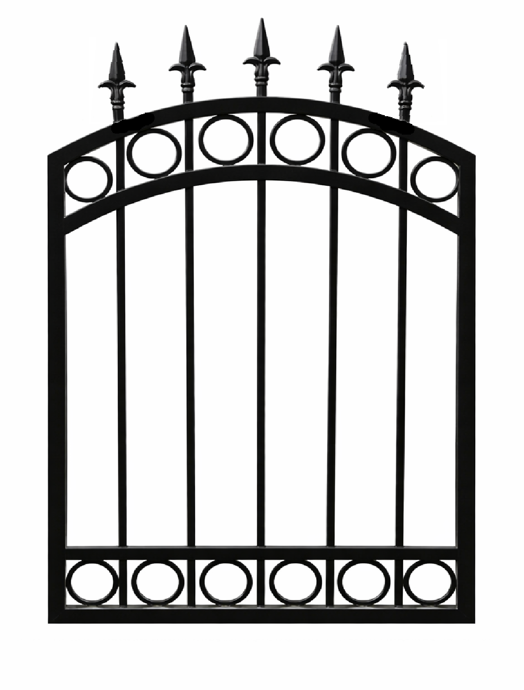 Heavy-Duty Galvanized Man Gate with Full Rings – 4 ft W × 5.5 ft H (Center Arch)- FMG-014