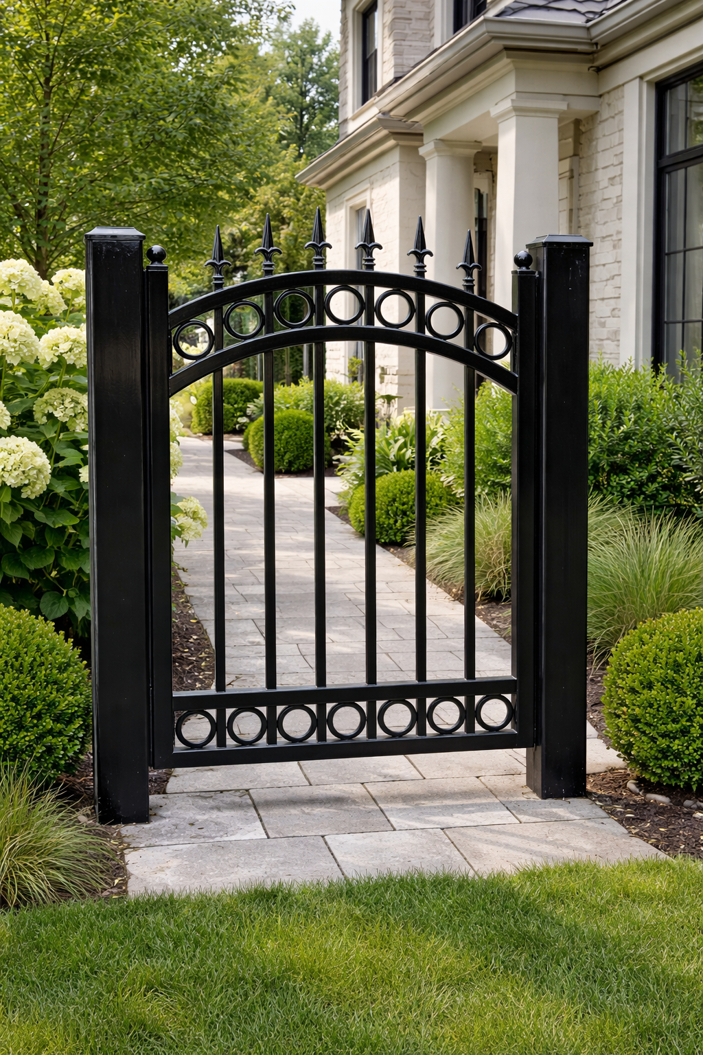 Heavy-Duty Galvanized Man Gate with Full Rings – 4 ft W × 5.5 ft H (Center Arch)- FMG-014