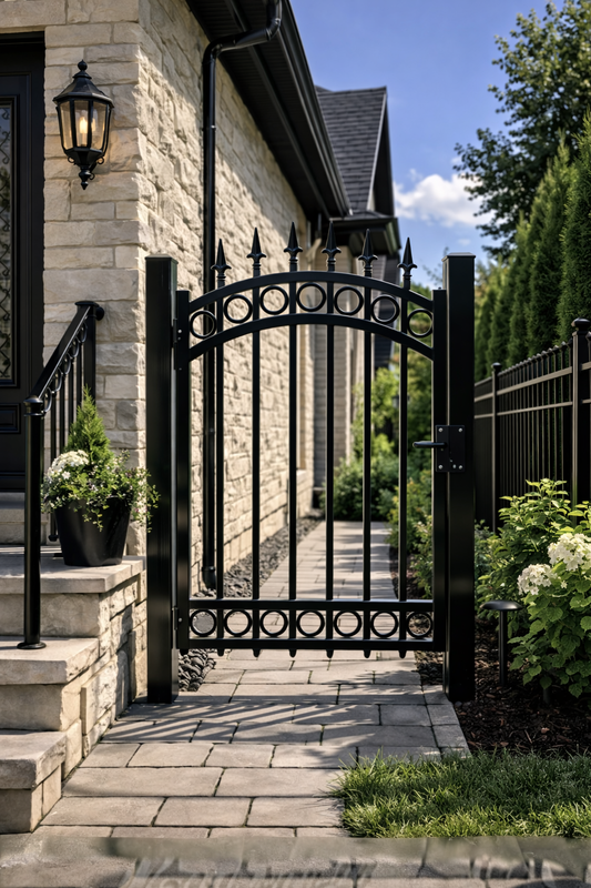 Heavy-Duty Galvanized Man Gate with Full Rings – 4 ft W × 5.5 ft H (Center Arch)- FMG-014