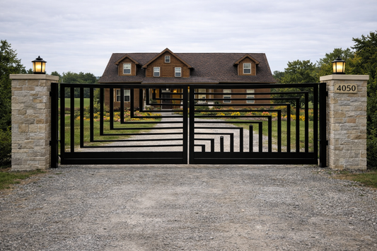 A Distinctive Symmetrical Steel Gate_ Entry Gate_ Modern Gate _ GG-008