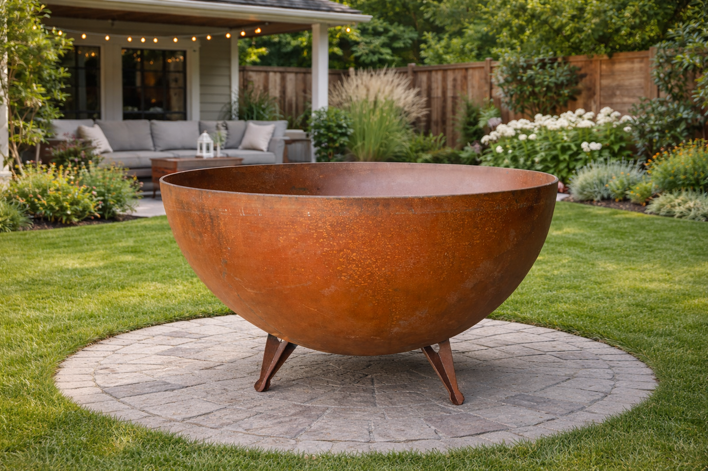 Elegant 40''-47''in Huge, Deep & Thick Fire pit _Heavy Duty Corten Weathered Steel _ Custom Canadian Product _ MF-FP-001