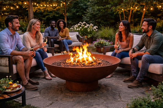 Mature 47'' inches Huge, Deep, Thick Fire pit _Heavy Duty Corten Weathered Steel _ Custom Canadian Product _ MF-FP-002