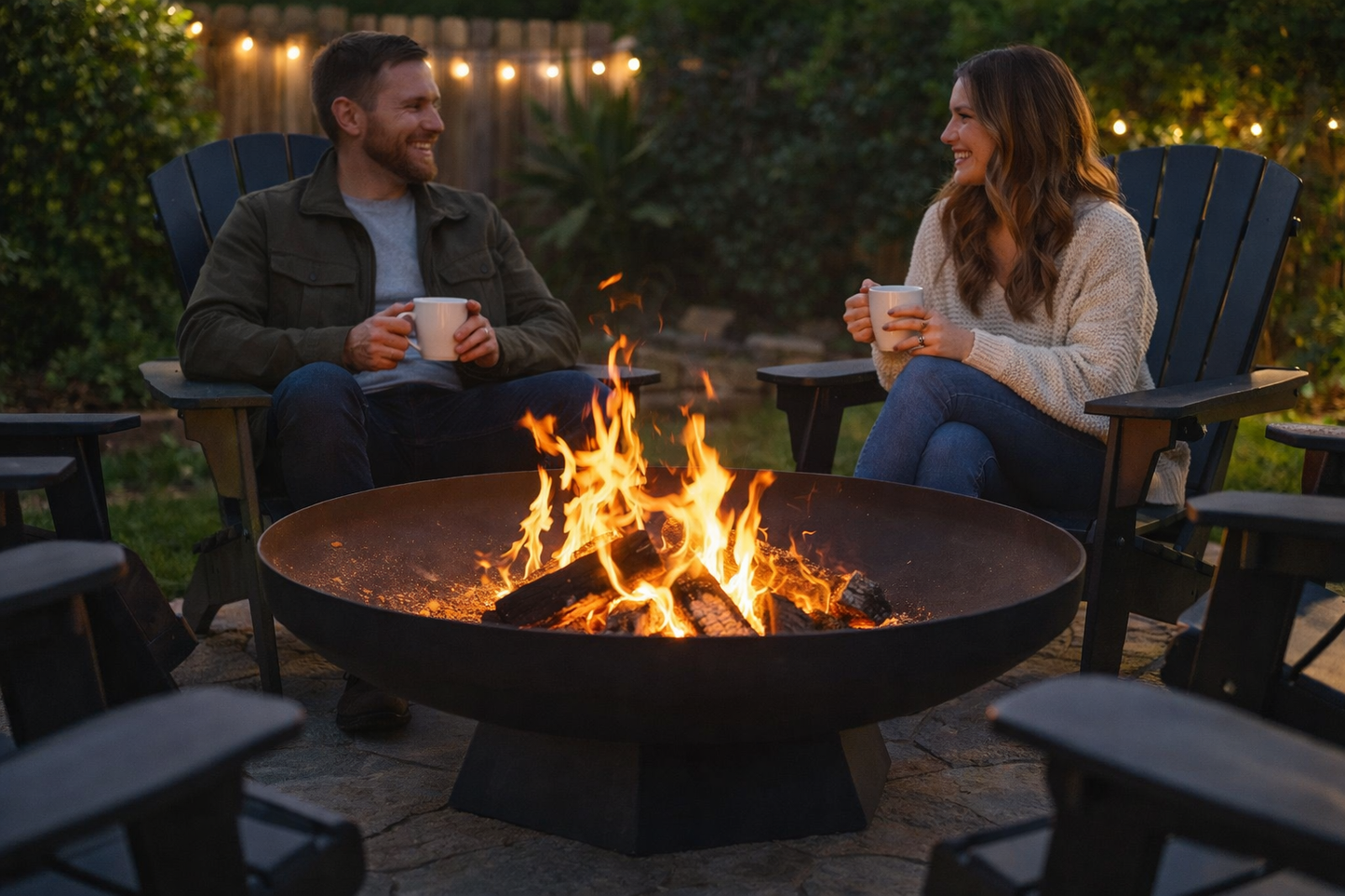 Well-designed 47in – 59in Huge, Deep, Thick Fire pit _Heavy Duty Corten Weathered Steel _ Custom Canadian Product _ MF-FP-004