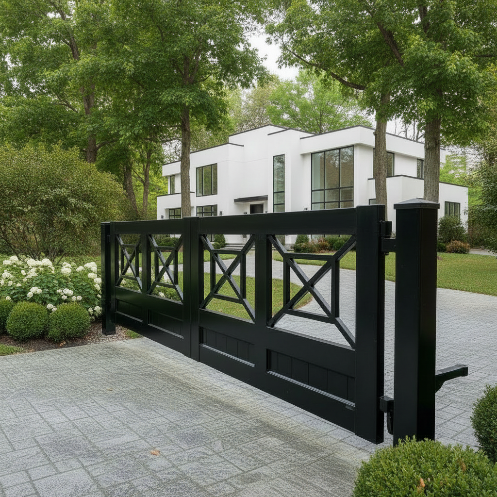 Matrix Metal Driveway Gate _ Canadian Crafted Excellence _ GG-062