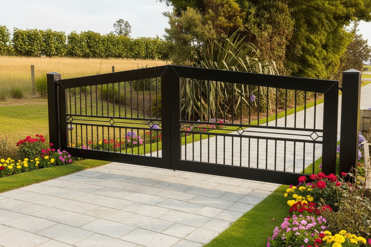 Sample Farm Style Metal Driveway Gate _ Canadian Crafted Excellence_GG-055