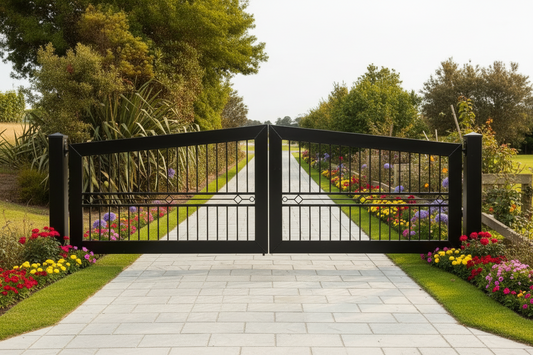 Sample Farm Style Metal Driveway Gate _ Canadian Crafted Excellence_GG-055
