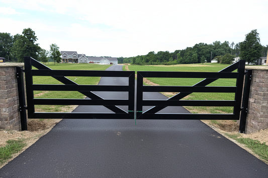 Angle Farm Style _ Steel Driveway Gate _ Canadian Crafted Excellence_GG-059