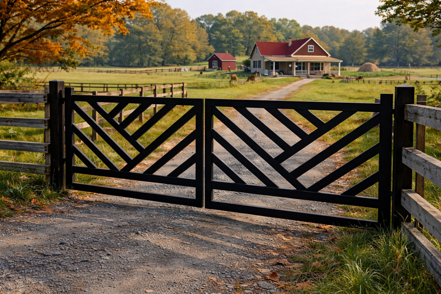 Empowering Pattern Design Metal Driveway Gate _Heavy Duty_ Canadian Crafted Excellence_GG-053