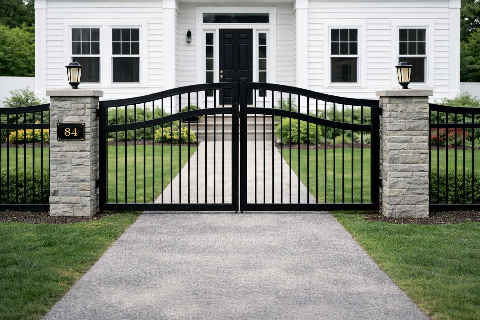 Modern Dense Heavy Duty Metal Driveway Gate | Steel Entry Gate Canada ...